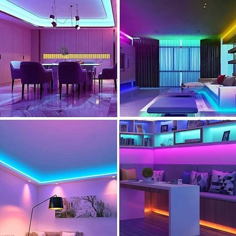 Ruban Led 5m Led Chambre Bande Led Autocollant Contrôlé par APP télécommande 44 touches Pliable Multicolore Timing lumiere bande led interieur maison chambre gaming Fête