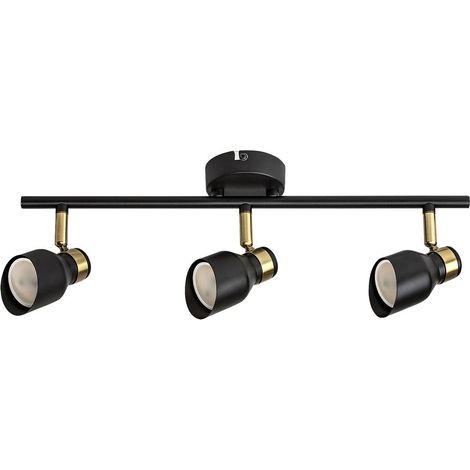 Plafonnier noir/or 3 spots orientables GU10 Lilou Rabalux (1/5)