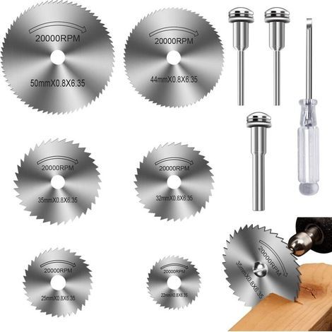 Cutting discs for Dremel, HSS, Mini Circular Saw Blade for Cutting Wood, Plastic and Metal (1/5)