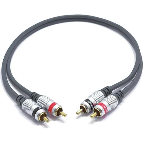 Connecteur RCA à Connecteur RCA Stereo - 1m - Câble TV, Audio, Extension - Transmission de Signal, Convient aux Systèmes Hi-Fi (1/4)