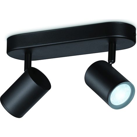 WiZ Faretto Smart Imageo WiFi, Luce Bianca da Calda a Fredda Dimmerabile, 2x5W, 2 punti luce, GU10, Nero, Tecnologia SpaceSense, Controllo Vocale (Alexa, Apple HomeKit, Google Home) (1/5)
