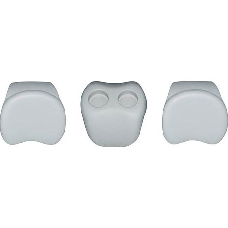 Kit 2 Poggiatesta e 1 Portabicchieri Gonfiabili per Vasca Idromassaggio Grigio Chiaro (1/4)