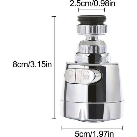 Robinet innovant en acier inoxydable anti-éclaboussures pour robinet de douche universel avec filtre rotatif et buse de pulvérisation (1/5)