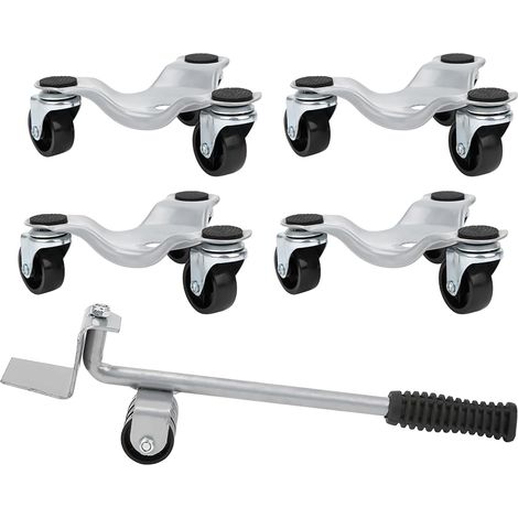 Kit de déménagement argenté pour meubles, plaque levage robuste et (1/5)