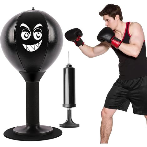 Punchingball de bureau avec ventouse et pompe, sac de frappe de bureau, sac de frappe, sac de frappe, sac de frappe, ensemble de balle de frappe, pour chef, collègues, amis (1/5)