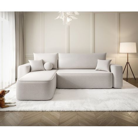 Ecksofa Schlafsofa Sofa AGEPO Stoff Curio Creme Ottomane Links (1/5)