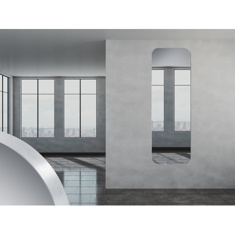 Wandspiegel BRITNEY Ganzkörperspiegel Metall Rahmen Silber 50x150 cm (1/5)