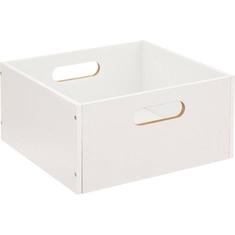 Boîte de Rangement 31 x 31 x 15 cm Bois Couleur Blanc (1/4)
