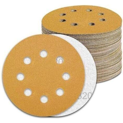 Disque Ponçage 125 mm Grain 320 – 30 Pièces pour Ponceuse Excentrique Ortviai (1/4)
