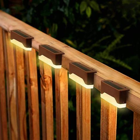 Lampe Solaire - IP44 - Lumière Chaude 3000K - Autonomie 4 à 10 H - Pour Terrasse Balcon Allée Marche - Lot de 4