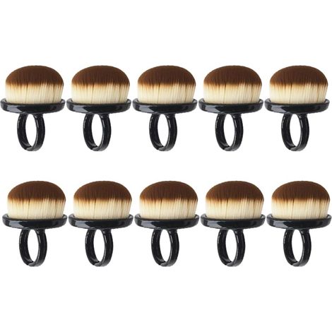 Lot de 10 brosses à anneaux professionnelles pour le nettoyage des salons et des détails – Brosses douces et antistatiques avec anneau, pour la coiffure et le maquillage (1/4)