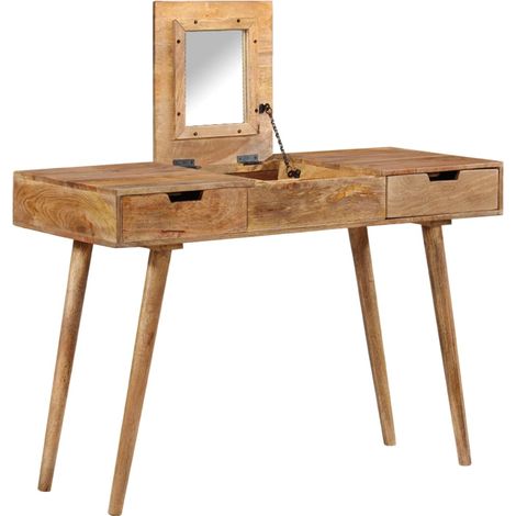 Schminktisch 112x45x76 cm Massivholz Mango (1/5)