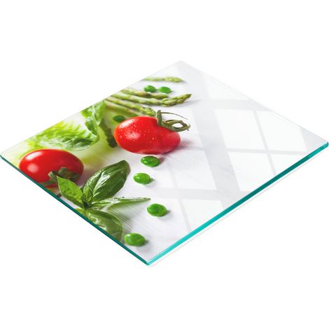 Tablero decorativo multifuncional de vidrio templado para verduras frescas, 60x52 cm