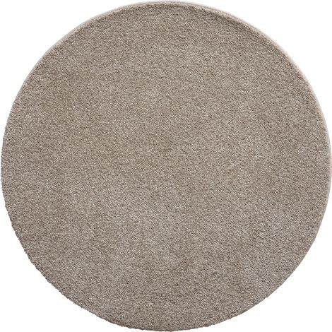 FLOORNOVO Hochflor Teppich rund einfarbig - Ø 160 cm - Besonders Weicher Teppich Wohnzimmer & Badezimmerteppich - Pflegeleicht - vielseitig einsetzbar im Innenbereich (1/2)