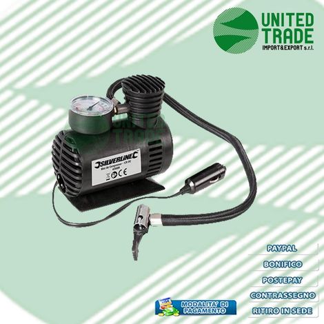 Mini compressore ad aria per pneumatici 12V / CC Silverline (1/3)