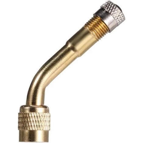 1 Pièces Extensions de Valve Pneu 135 Degrés en Cuivre, Embout Gonflage Velo avec Clapet Anti Retour Trottinette, Adaptateur de Valve pour Voiture, Moto, Vélo, Scooter (1/4)