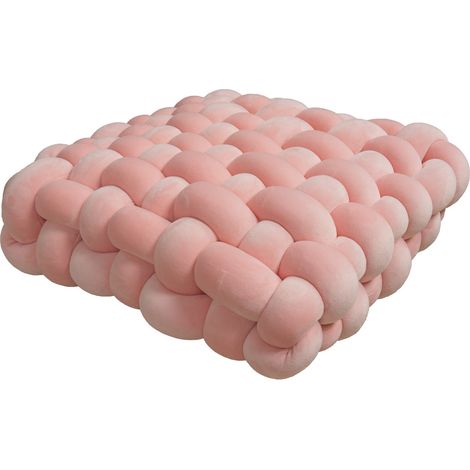 Coussin Nœud Carré - Décor Intérieur Main - 30 x 30 x 6 cm - Tissu Peluche - Pour Canapé Chaise Lit - 1 Pièce (1/5)