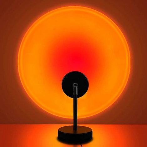 Sonnenuntergangslampe, Projektor Sonnenuntergangslampe, 5 W, LED Projektorlampe, 180° drehbar, romantisches Regenbogenlicht, USB Ladefunktion für (1/5)