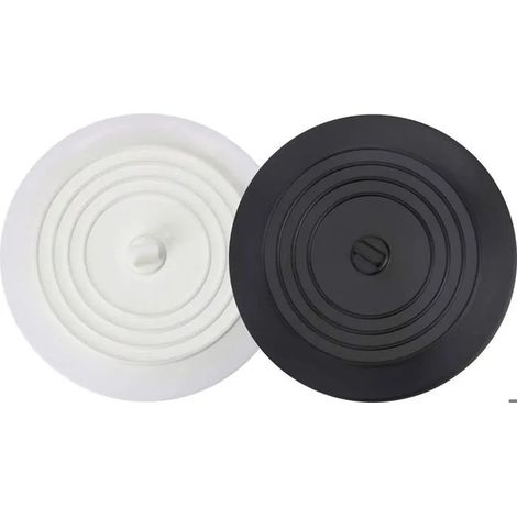 Lot de 2 bouchons universels pour éviers et lavabos, bouchons de vidange en silicone pour douches, baignoires, éviers, b Étiquette (1/5)