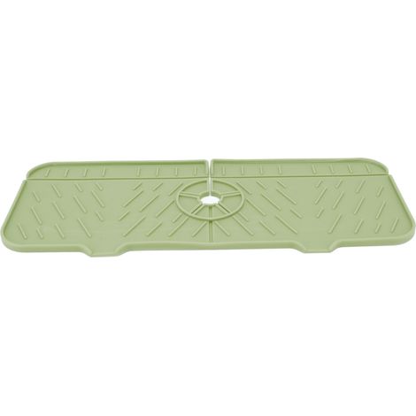 Tapis de protection en silicone pour robinet d'évier, récupérateur d'eau et égouttoir pour plan de travail, vert (1/5)