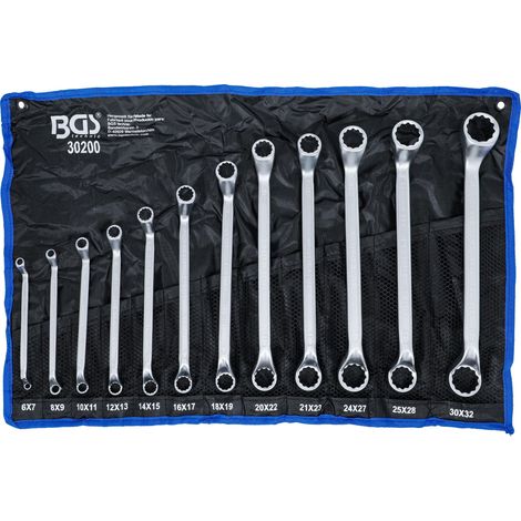 BGS Doppel-Ringschlüssel-Satz tief gekröpft SW 6 - 32 mm 12tlg. - 30200 (1/4)