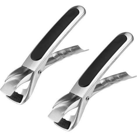 2-teilige Heißspeisenzange, verlängerter Griff, hitzebeständige Edelstahlzange, für Heißluftfritteuse und heiße Schüsseln (1/5)