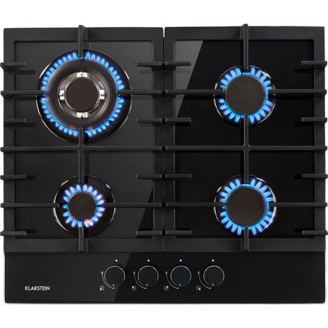 Klarstein Ignito 4 Zonen Cocina a gas con 4 quemadores Vitrocerámica Negro