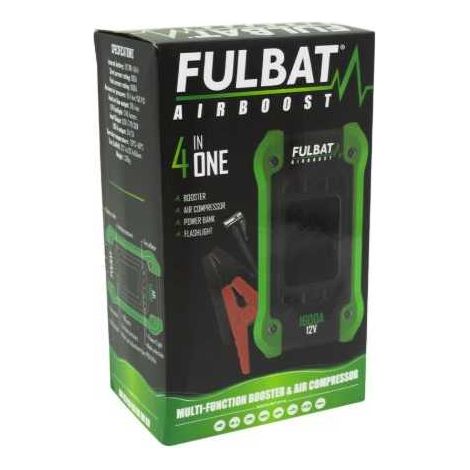 Booster Fulbat AirBoost 1600A + Compresseur 4 en 1 - Démarreur tondeuse, moto et voiture