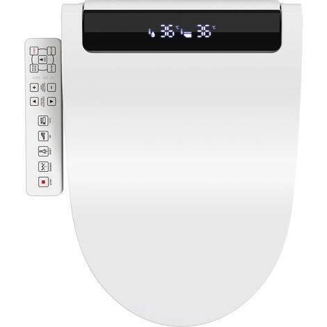 Puluomis – Abattant WC japonais intelligent – Siège toilette chauffant – Bidet WC – Température et pression d'eau réglables – Blanc (1/5)