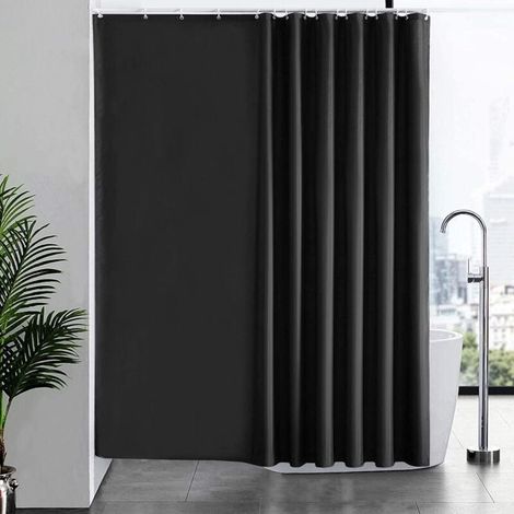 Rideau Douche 240x180 cm,avec 16 Crochets,Extra Large,Lesté,Anti Moisissure,Gris Foncé,Imperméable,Grand Rideaux Baignoire,Tissu Polyester,Antibactérien,Lavable en Machine (1/5)