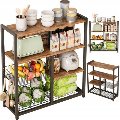 Mobile da cucina marrone da 80x35x95 cm, compatto e funzionale. (1/5)