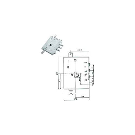 SERRATURA TRIPL. APPLIC. SCROCCO CIL. EU. BLINDATE GARDESA 898571GRLD  mm.89 DX (898571GRLD  DX)    MOTTURA