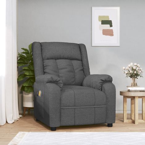 Fauteuil de massage inclinable Gris foncé Tissu (1/5)