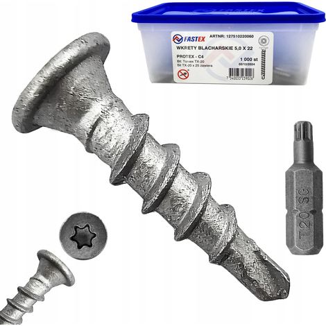 Vis auto-perceuses 5x22 Torx - Métal - 1000 pièces - Résistantes et pratiques - Idéales pour vos projets (1/5)