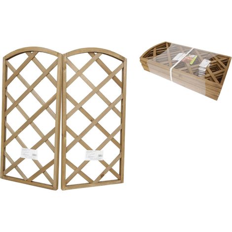 Trade Shop Traesio – Panneau treillis en bois naturel 60 x 30 cm – Résistant aux intempéries – Pour supports de plantes grimpantes – Bois de haute qualité