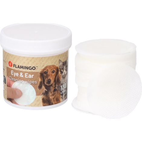 Lingettes de soin pour yeux et oreilles Reini pour chat et chien - Flamingo