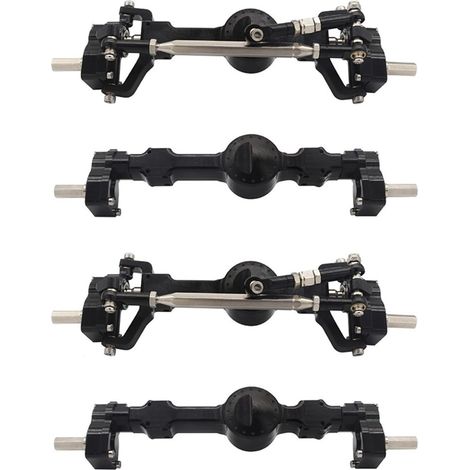 2X Essieu de Portail et ArrièRe EntièRement en MéTal pour MN D90 MN-90 MN96 MN98 MN99S MN45 1/12 Accessoires de PièCes de Mise à Niveau de Voiture TéLéCommandéE, A (1/2)