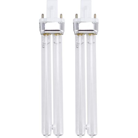 Paquete de 2 lámparas de desinfección ultravioleta UV de 11 W para acuarios (base G23) - hy