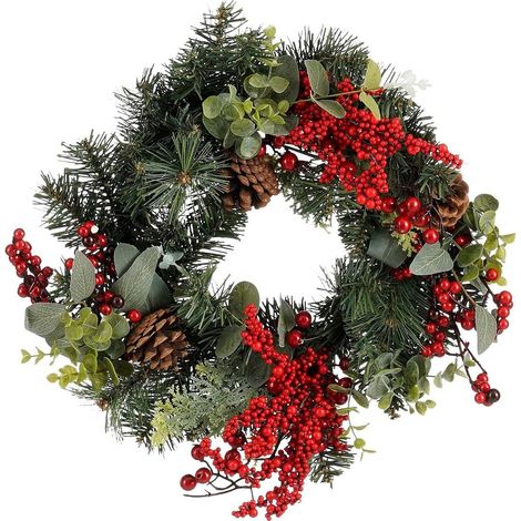 Mica Decorations Couronne de Noël Rouge H11xl40xL40cm (1/4)