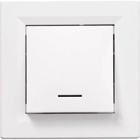 Schneider Electric – Interrupteur va et vient avec voyant lumineux – Montage monobloc – Bornes à vis ou à griffes – Profondeur d'encastrement 40 mm (1/4)