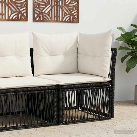 Teenpull – Ecksofa Schwarz Poly-Rattan (1/5)