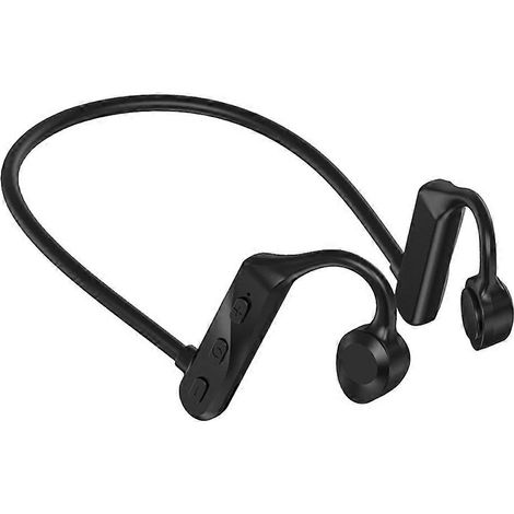 Écouteurs à conduction osseuse Bluetooth 5.0 stéréo Hi-Fi avec micro, étanches, pour le sport (course à pied, etc.), noirs. (1/5)
