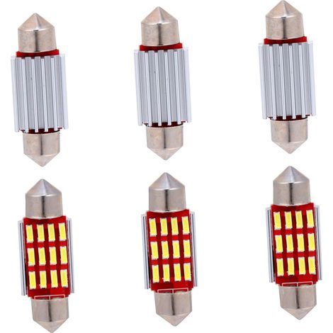 Set de 6 plafonniers et plaques d'immatriculation lampes de plaque d'immatriculation lampes à chaîne LED de voiture Éclairage d'ampoule LED au xénon [Classe d'efficacité énergétique a +] (1/5)