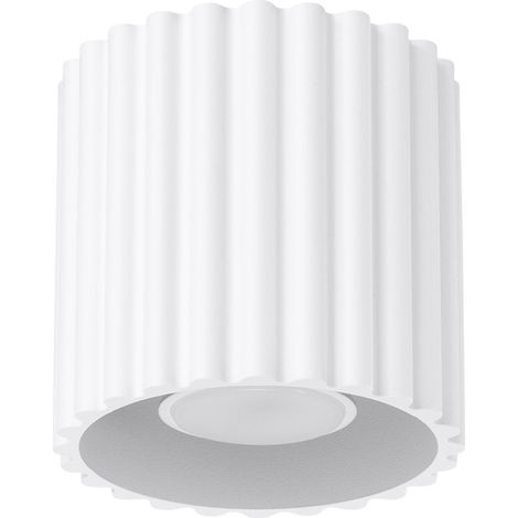 Faretto da soffitto moderno rotondo scanalato bianco 10 cm 1xGU10 10W AURA Sollux Lighting (1/5)