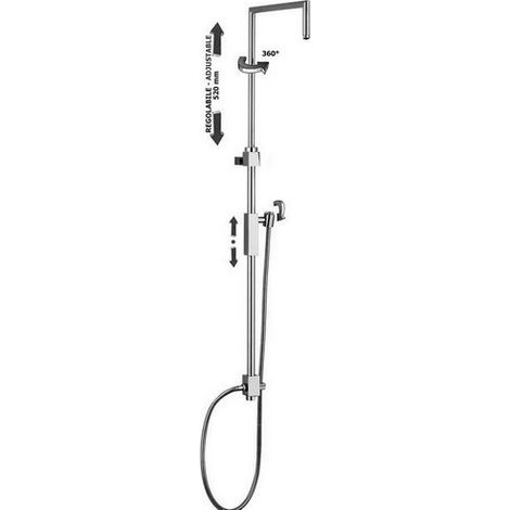 RUBINETTERIA PAFFONI Syncro Top colonna doccia regolabile senza miscelatore/soffione con doccetta codice prod: ZCOL615CRX
