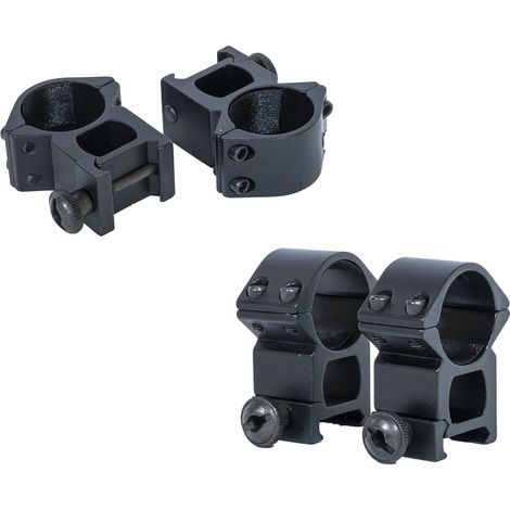 Monturas Zasdar Altura Alta para visores con tubo de Ø25 Mm - Altura 21 Mm (Weaver O Picatiny)
