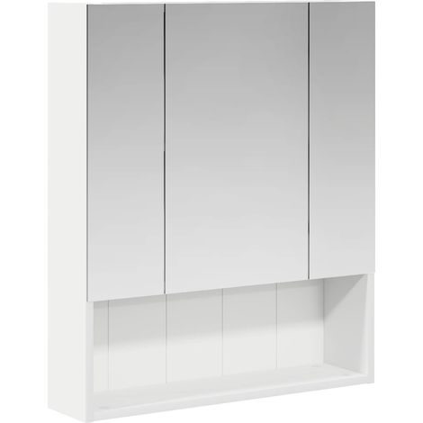 Maison Exclusive - Badezimmerspiegelschrank Weiß 60 x 14.5 x 70 c