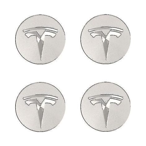 Enjoliveurs argentés pour Tesla Model 3/X/S/Y (1/4)
