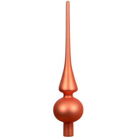 Weihnachtsbaumspitze Warmorange matt Ø 6 cm 26 cm hoch - Glas (1/2)