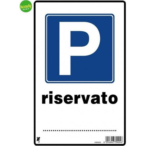 Cartello 3M parcheggio riservato 30 x 20 cm